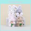 Adorable Plush Bunny Keychain Cute Flower Holding Rabbit Doll Bag Charm Toy 17cm