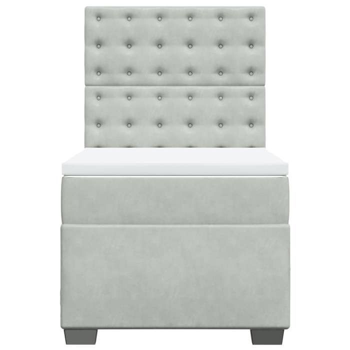 Maison Exclusive - Sommier à lattes de lit et matelas Gris clair 100x200cm Velours