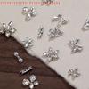 10Pcs DIY Decoration for Nails Craft Shiny Zircon Nail Art Rhinestones Flatback Gemstones Bowknot Flower Charms