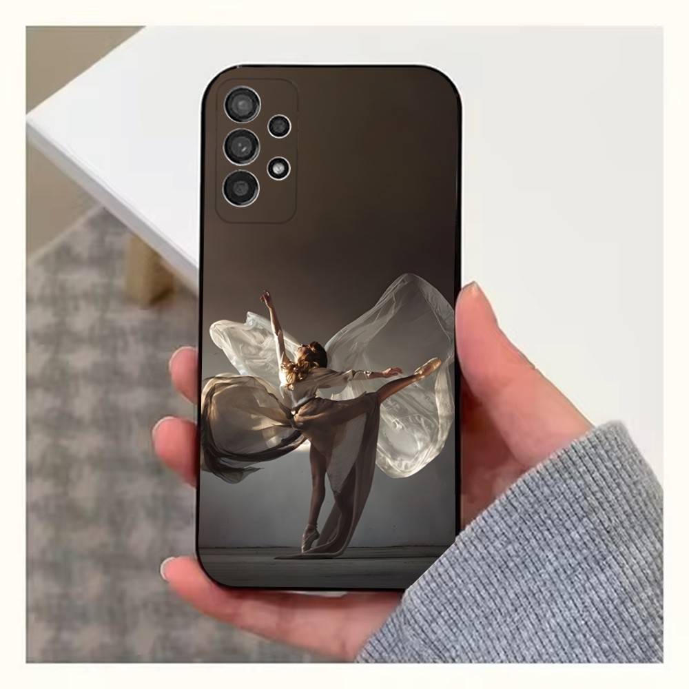 Dancing Art Ballerina  Case For Samsung S25,S24,S23,S22,S20,S21,S10,Ultra,Plus,Lite,FE,Soft Silicone Black Cover