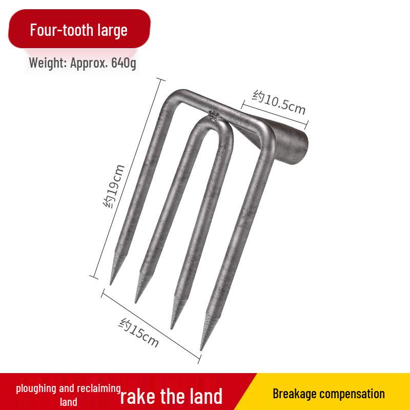 Two- and Three-Tine Gardening Rake Set for Soil Loosening and Planting