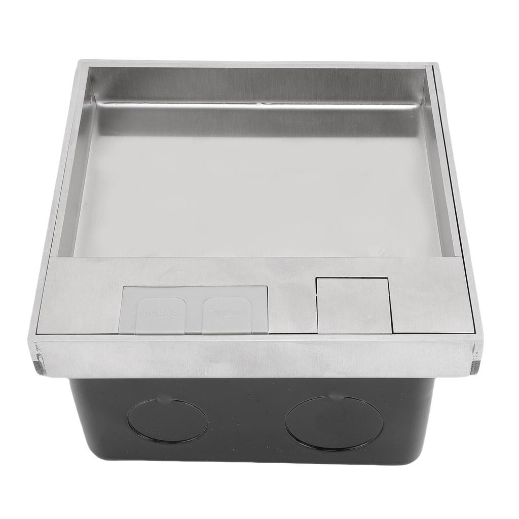 Recessed Floor Electrical Outlet Kit Flat Concealed Receptacle Outlet Water Proof Cover Box 1pc 3 Prong and 2pcs