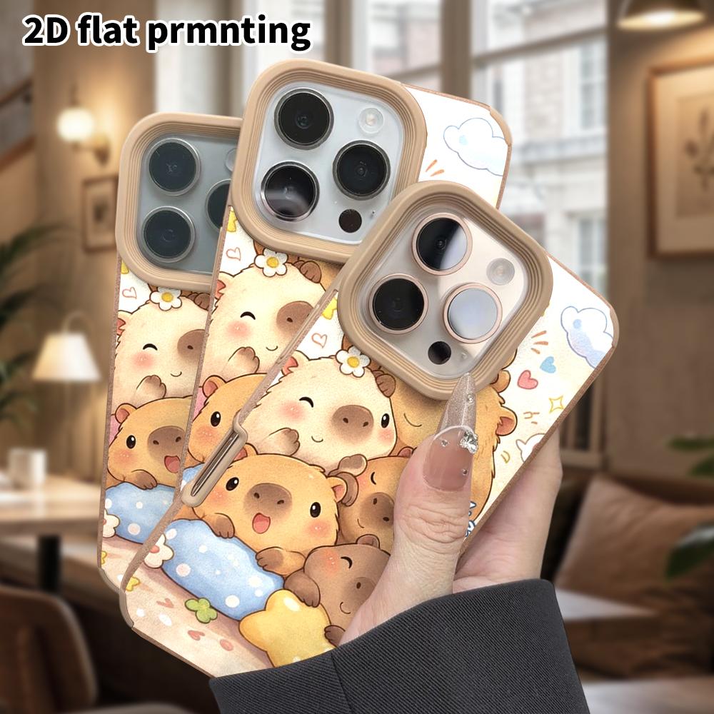 Phone Case: Lambskin 2D Flat Samsung Galaxy A34 A35 M05 M06 S20 S22 S21 FE Plus 5G Protective Case, Stackable Capybara, Christmas and Halloween Gift