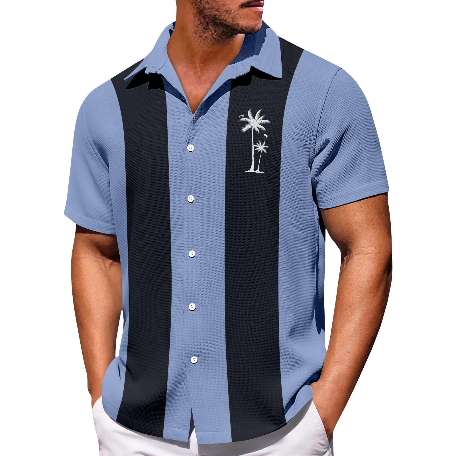 

Чоловічі гавайські сорочки з короткими рукавами з принтом на ґудзиках Чоловічі повсякденні модні сорочки з короткими рукавами XXXL