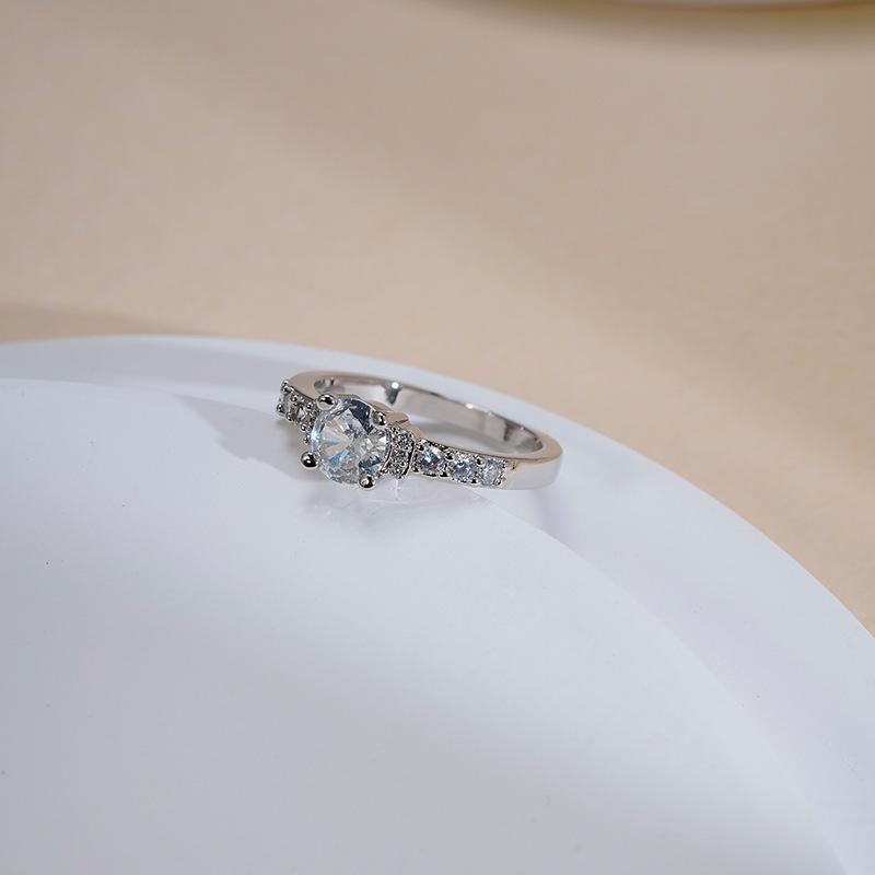 Bright Hand Jewelry Inlaid Ring Zircon Tail Ring Silver Jewelry Ring Female