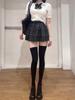 Sweet & Spicy Academy Waist-Hugging JK Uniform Women's Slimming Puff Sleeve Blouse