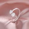New Cute Brushed Love Simple 925 Sterling Silver Jewelry Fresh Small Heart Shaped Opening Rings TYB476