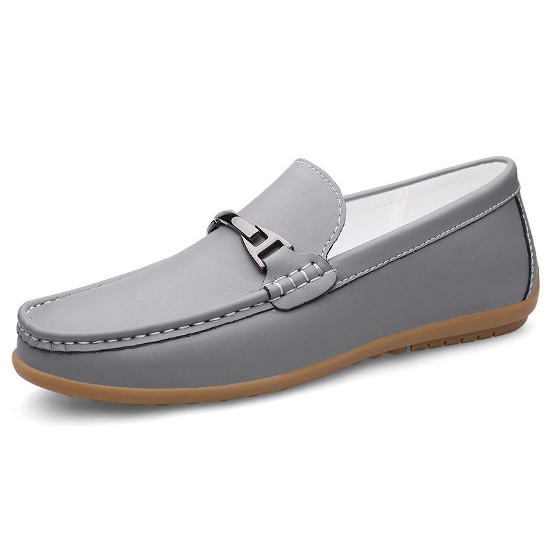 Genuine Leather Men Walking Shoe Stylish Colour Loafers All-match Slip On Flats Breathable Man Casual Driving Footwear Moccasins