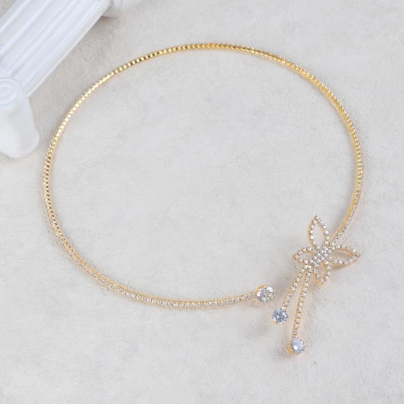 Luxurious, Fashionable, and Elegant Party/ball Bling-bling Butterfly Choker, Niche Design Necklace, Simple Collarbone Chain, Women's Neck Accessory
