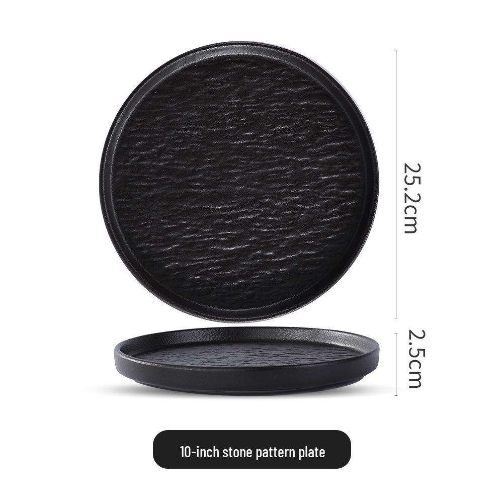 Flowing Sand Effect Ceramic Steak Plate Set