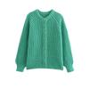 Autumn New Women's Fashion and Casual Versatile Round Neck Single Breasted Knitted Sweater