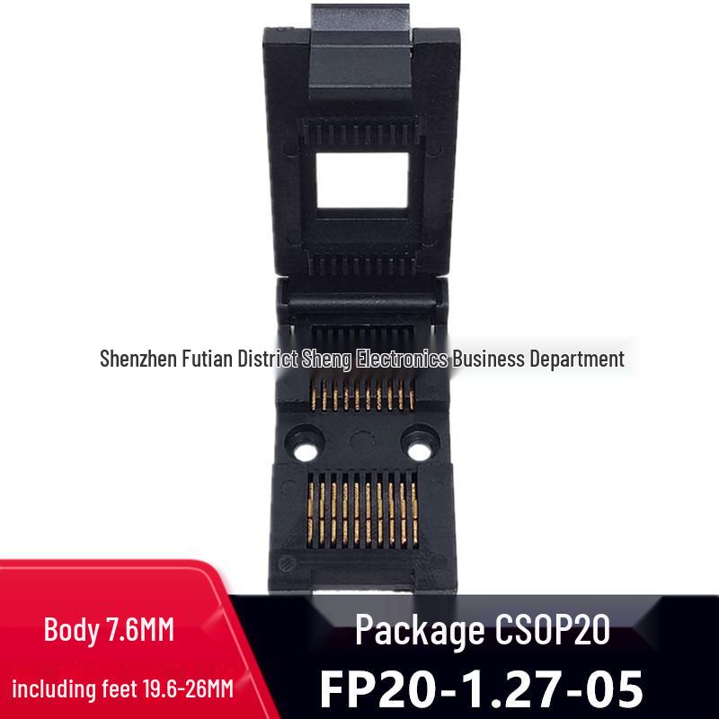 "CSOP20 FP20-1.27 Clamshell Burn-in Test Socket, 1.27mm Pitch IC Chip".