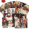 32 Stück, Retro-Postkarten im japanischen Stil, perfekt für Geburtstags-/Jubiläumsgeschenke, geeignet zum Sammeln, Verschenken und Versenden.