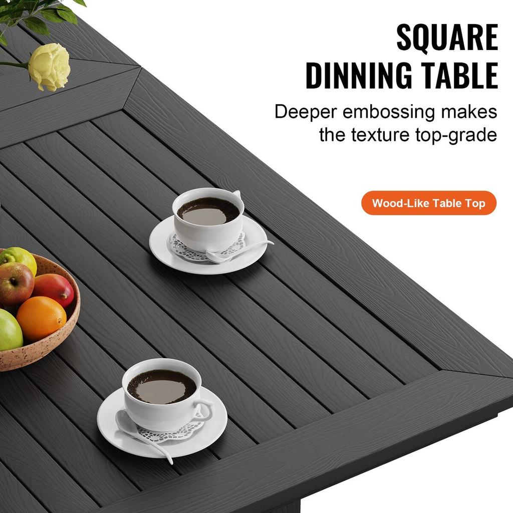 7 Pieces Patio Dining Set, Outdoor Rectangle Furniture Table and Chairs Set, All Weather Garden Furniture Table Sets, HIPS Patio Conversation Set, For