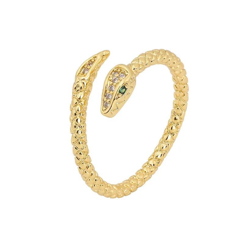 Fashion Snake Rings for Women Temperament Personality Design Adjustable Open Ring Hip Hop Punk Statement Ring Jewelry Banquet Hand Jewelry Gifts