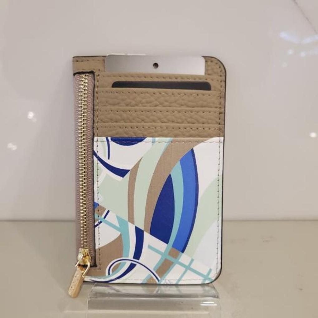 moncross AW9161 leather printed unisex card wallet