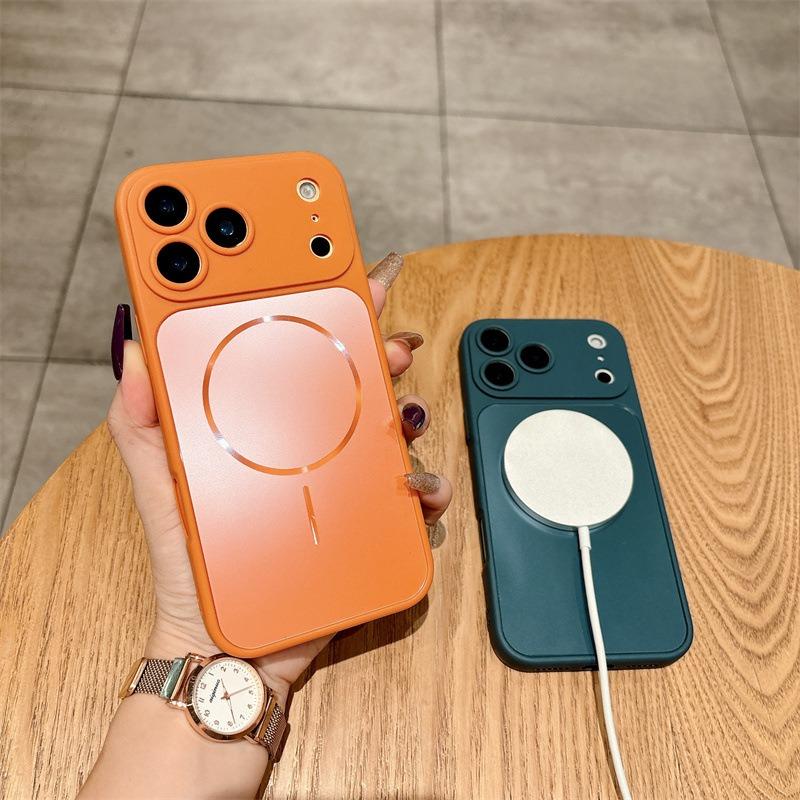 Luxury For Magsafe Phone Case For iPhone 17 Air 16 15 14 13 Pro Max Magnetic Wireless Charging Shockproof Matte Bumper Cover