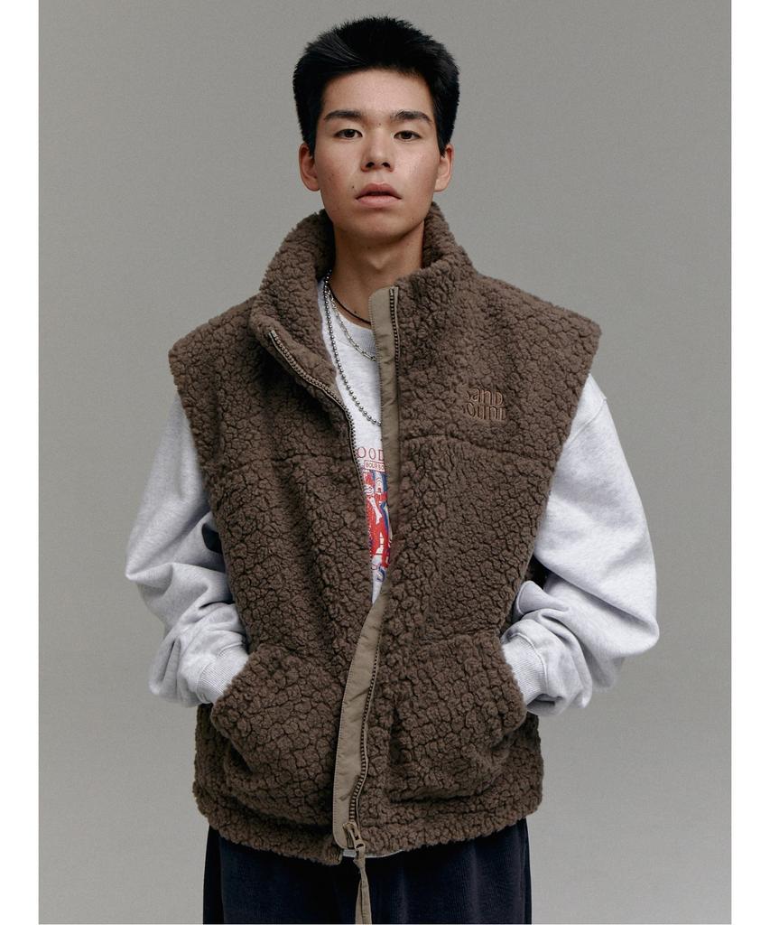 Sand Sound (Unisex) Fleece Oversized Vest Brown