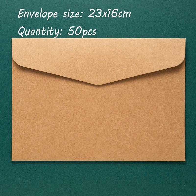 50pcs/lot Envelope High-grade 250g Kraft Paper Big Envelopes Western White Envelopes for Wedding Invitations Business Stationery