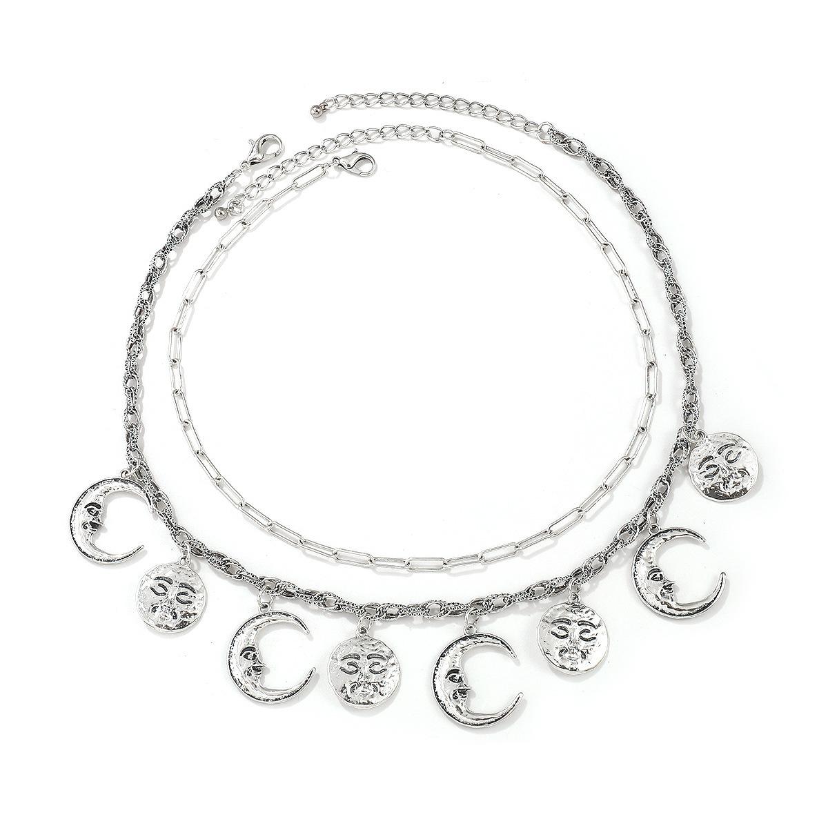 

Круглое портретное лунное ожерелье, аксессуары, модная цепочка на ключицу в стиле хай-энд, новые нишевые изделия