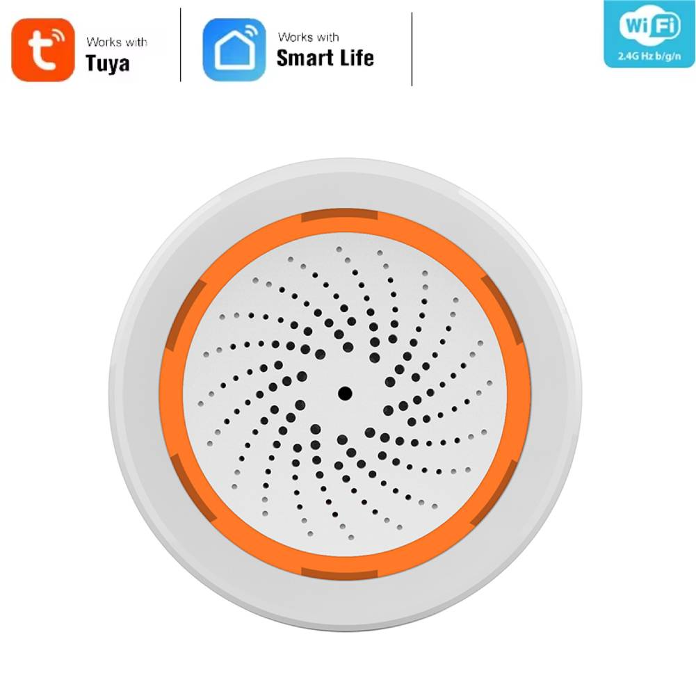 Tuya Zigbee Siren Alarm Sound Light Sensor 90dB Smart Siren Alarm Support App Remote Control for Home Security Protection System