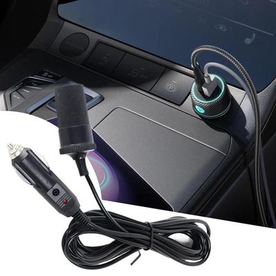 Cabo Adaptador de Tomada de Carro 12-24V Cabo Extensor de Tomada de Carro 78.7in Cabo com Plugue Automotivo Para Infladores de Pneus de Caminhão Tomada Fêmea