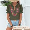 JPNTKY Women's Fashion Casual V-Neck  Short Sleeve Blouses & Shirts