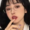 Women's Gold Wire Frame Glasses Retro Square Pure Desire Thin Glasses for Near-Sightedness Optical Frames