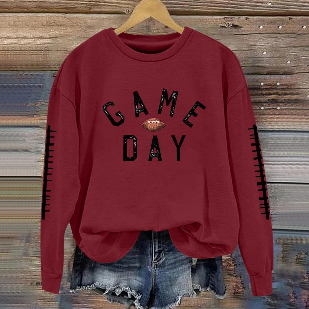 Women's Fashionable And Casual Long Sleeved Printed Round Neck Sportswear Pullover Sweatshirt Top