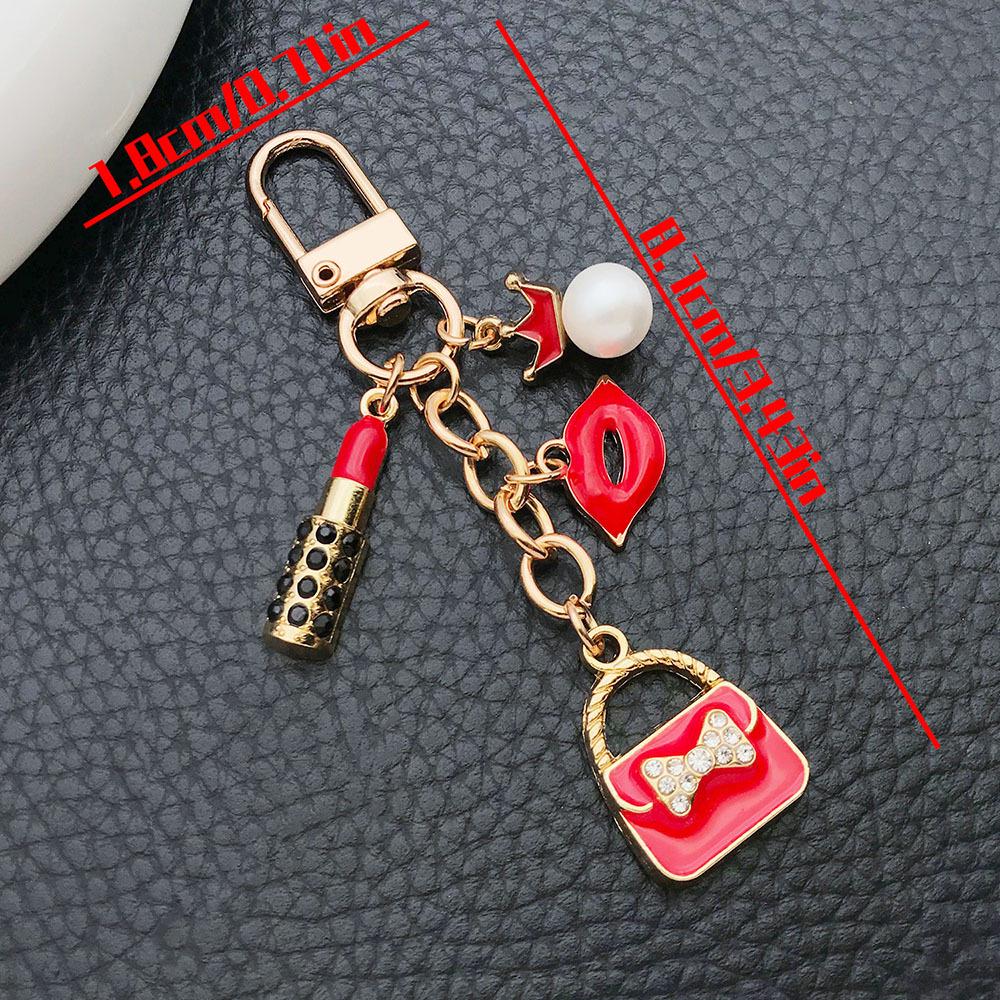 French Style Pearl Coin Purse Bag with Crown Pendant Keychain