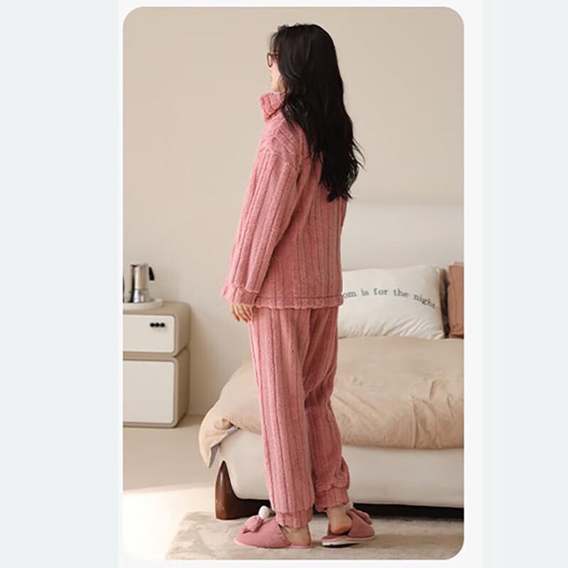 

Qiaomeiren Пара Флисовый Кардиган на Молнии Пижама