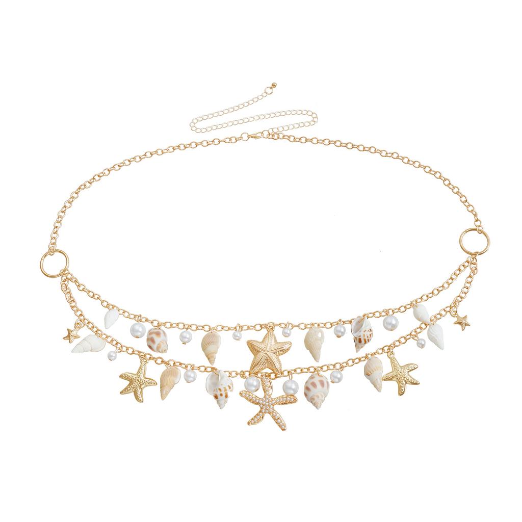 Summer Beach Ins Vacation Wind Conch Starfish Element Waist Chain Beach Leisure Body Chain