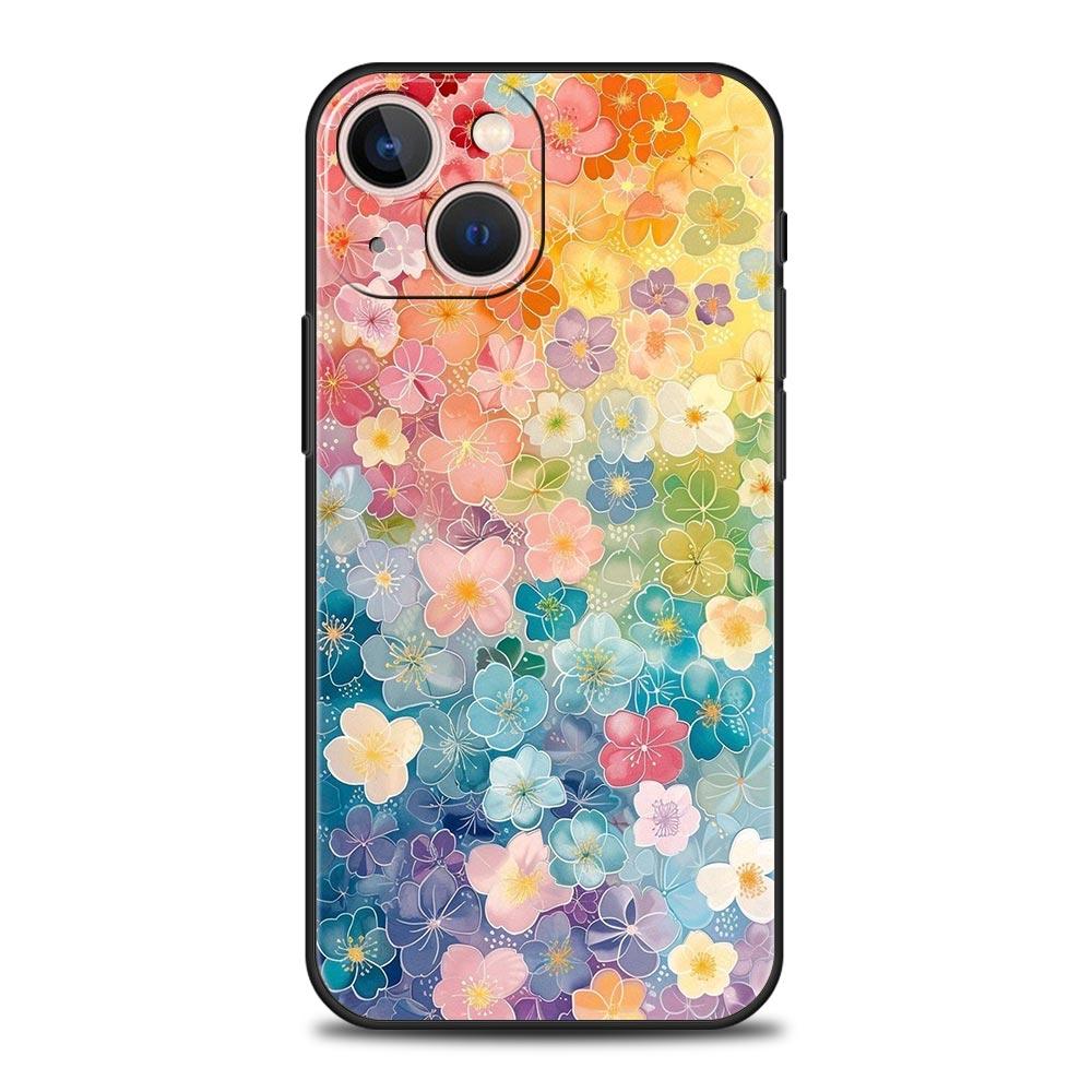 

Летний яркий чехол с цветами для iPhone 17 16E 15 16 14 13 12 11 Pro Max 7 8 Plus, мягкая задняя крышка из ТПУ iPhone 15Pro Max