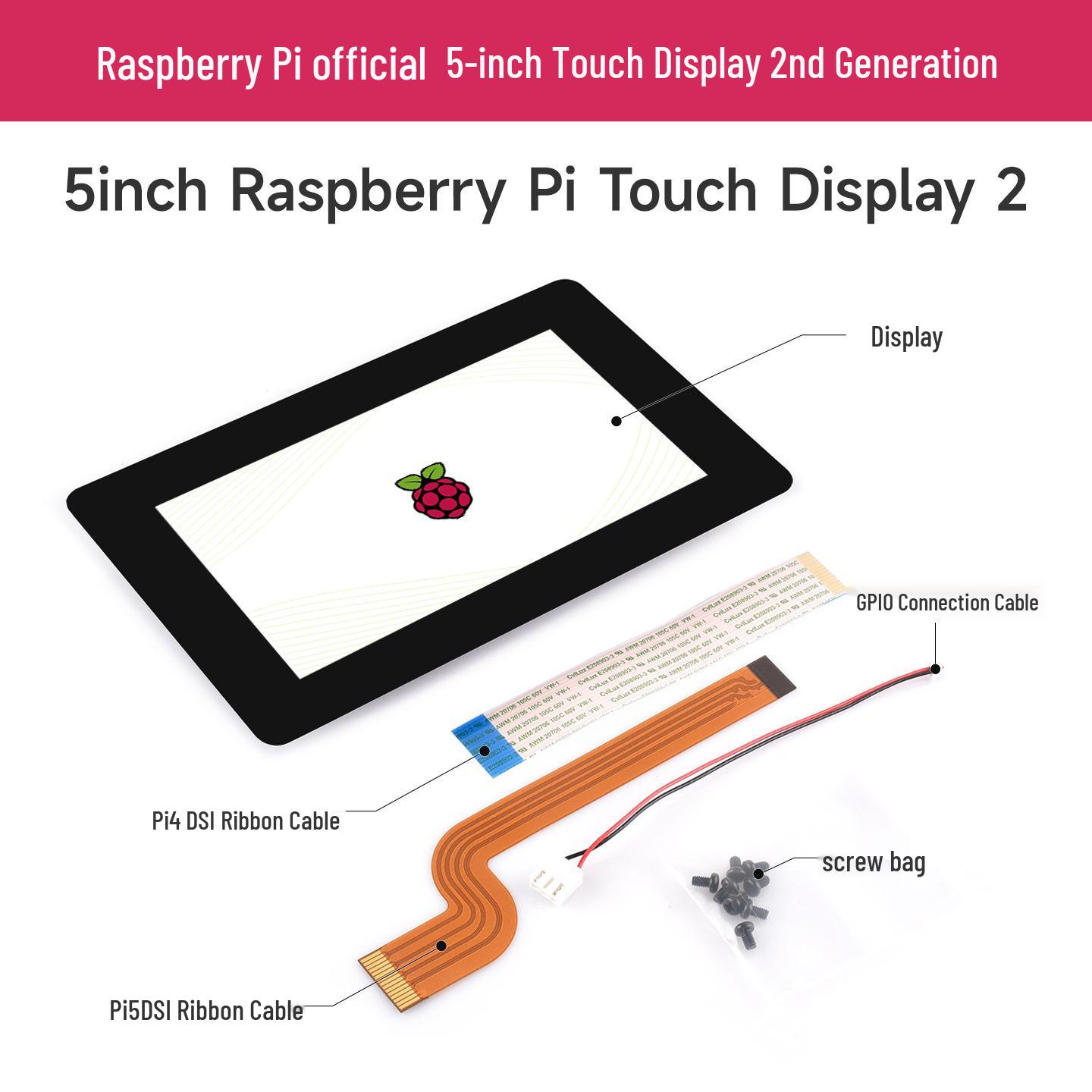 Raspberry Pi 5 IPS Touch Display, 720×1280 Pixels, DSI Interface
