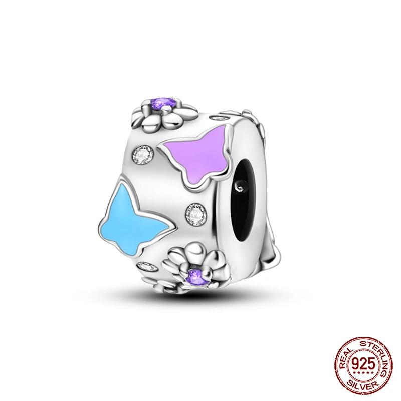 100% Copper Colorful Rubik'S Cube Butterfly Cat Peacock Daisy Charm Beads Fit Original Bracelet Diy Jewelry