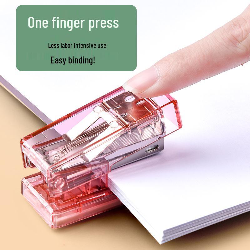 Huachi Mini Transparent Stapler - Effort-Saving Office & Student Tool