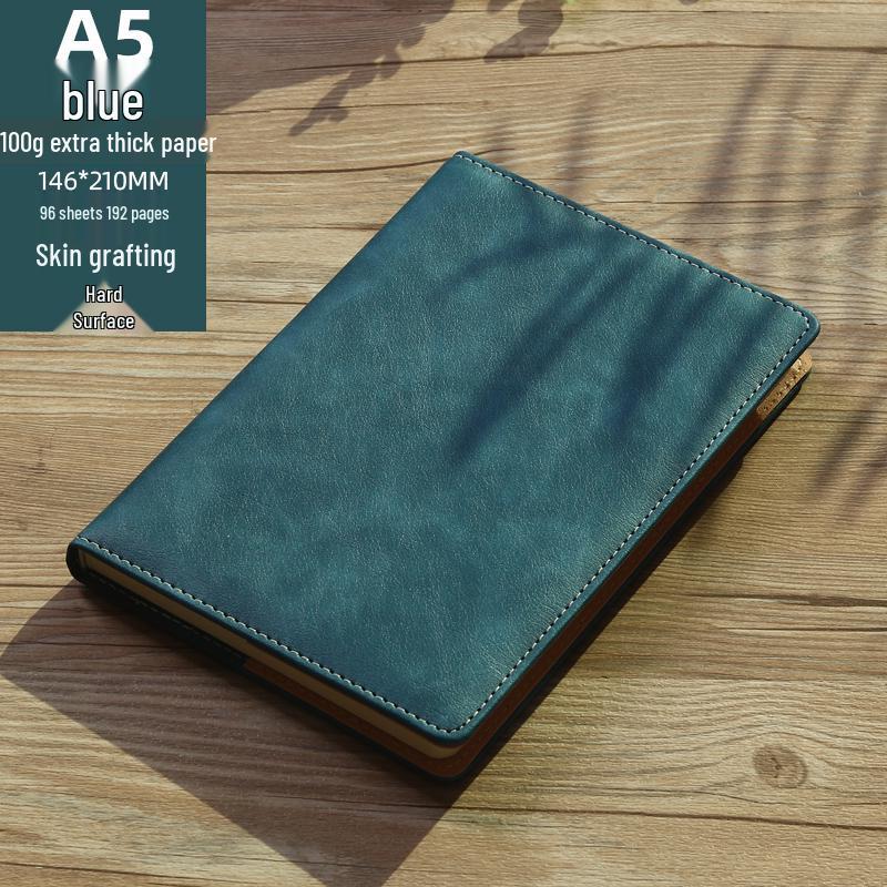 Men's Business Notebook with Printed Pages, Leather Cover, Magnetic Buckle, and Pen Holder. Perfect for Meeting Minutes and Office Use.