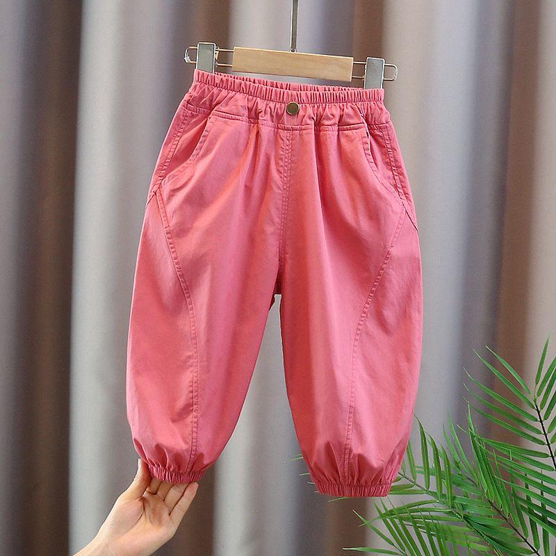 Girls' Pants Summer Thin Cotton Sports Pants Girls' Pants Baby Mosquito Proof Pants Summer Lantern Pants