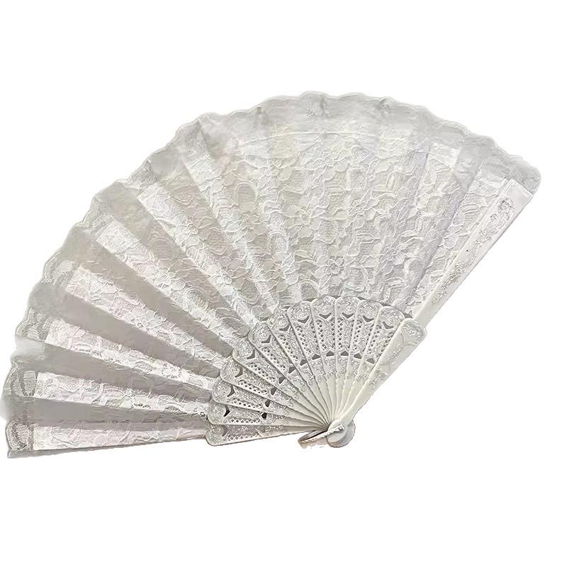 Ekskluzywna oferta dla nowicjuszy: Retro Koronkowy Składany Wachlarz do Tańca w Stylu Hanfu