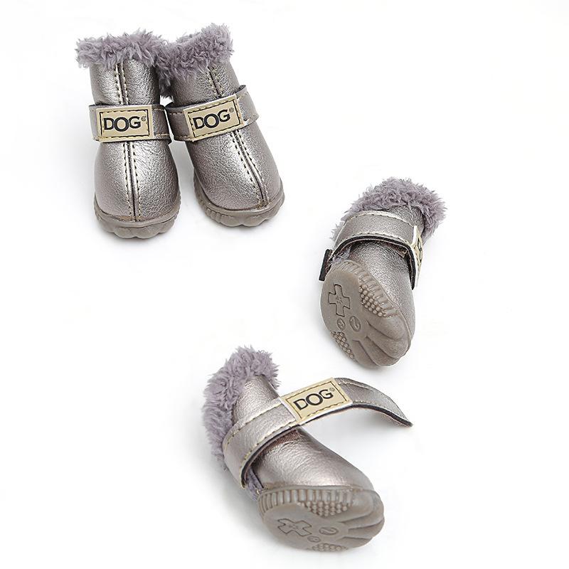 Pet Dog Shoes Winter Super Warm 4pcs/set Dog Boots Leather Anti Slip XS XXL Shoes for Small Dog Pet Product Chihuahua Waterproof
