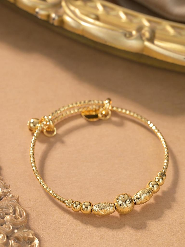 Cross-border Children's Fashion: Gold Pull-string Beaded Bracelet for Baby - Stylish Gift & Accessory