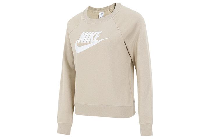 Nike Sportswear Essentials Sweatshirts Women s Khaki Crew Neck Moderate Regular BV4113-206 XS