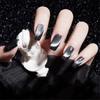 24Pcs Pink Silver Glitter Diamond Fake Nails Long Ballerina Press On Nails Reusable False Nail Tips Set