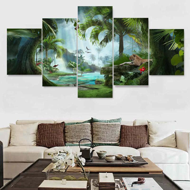 Impressions Sur Toile Bohème Aquarelle Plante Jungle Grande