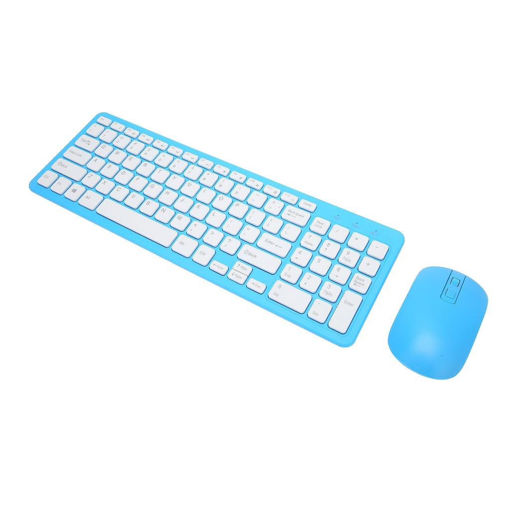 96 Key Wireless Keyboard Mouse Combo 10 Meters Transmission Fade Resistant Keyboard Mouse Combo with Nonslip Mat Blue