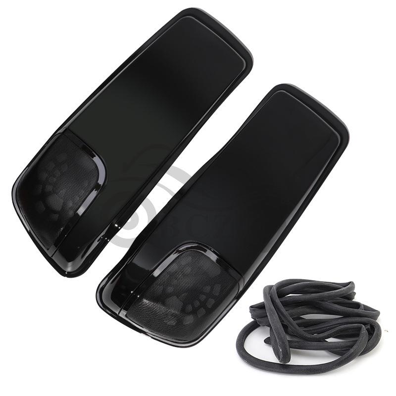 Harley Motorcycle Rear Side Box Horn with Speaker Cover (14-22) for Glide & Road King Models