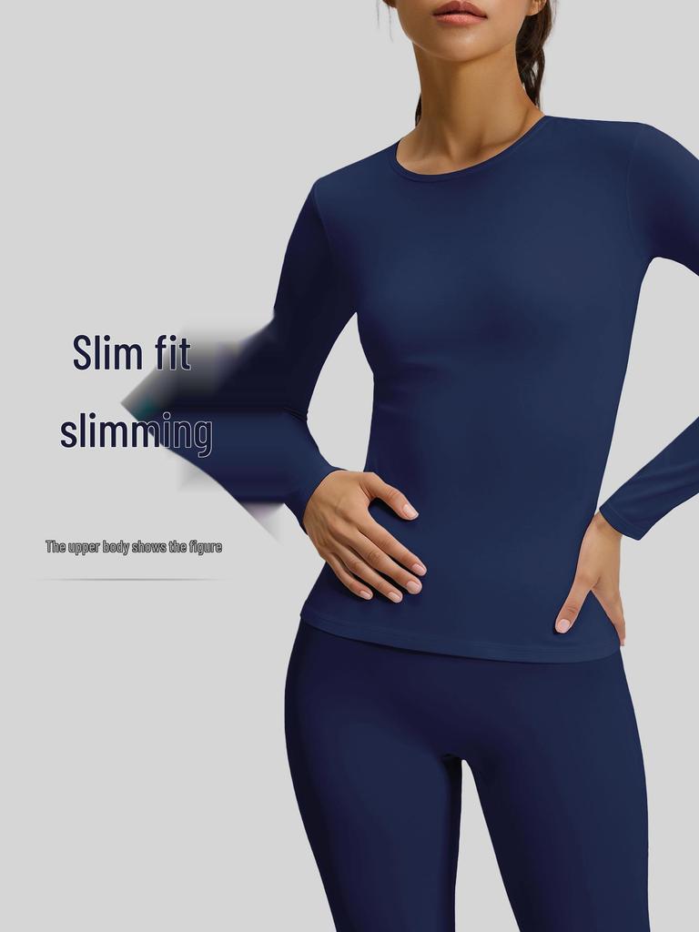 Damen Slim-Fit Langarm-Top für Yoga und Laufen