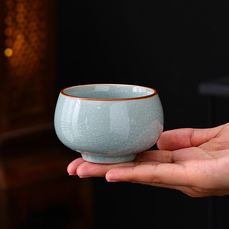

Ice flower opening Ge kiln, ceramic Ru kiln master cup can raise teacup ice crack pattern household teacup kung fu