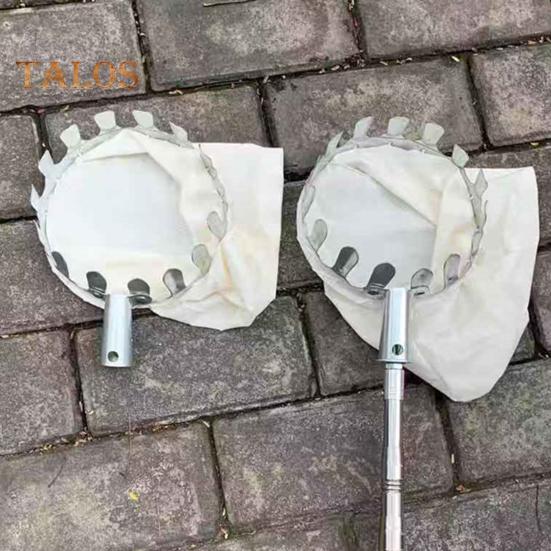 Metalowy Zbieracz Owoców z Zębami Narzędzie do Zbioru Owoców z Torbą Przenośne Narzędzie do Zbierania Owoców Sadowniczych do Drzew Brzoskwiniowych Pomarańczowych Gruszkowych