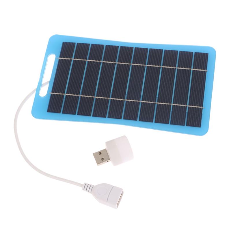 2W 5V Solar Panel With Light Usb Waterproof Outdoor Hiking Camping Portable Battery Mobile Phone Charging Bank Charging Panel